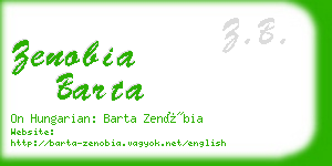 zenobia barta business card